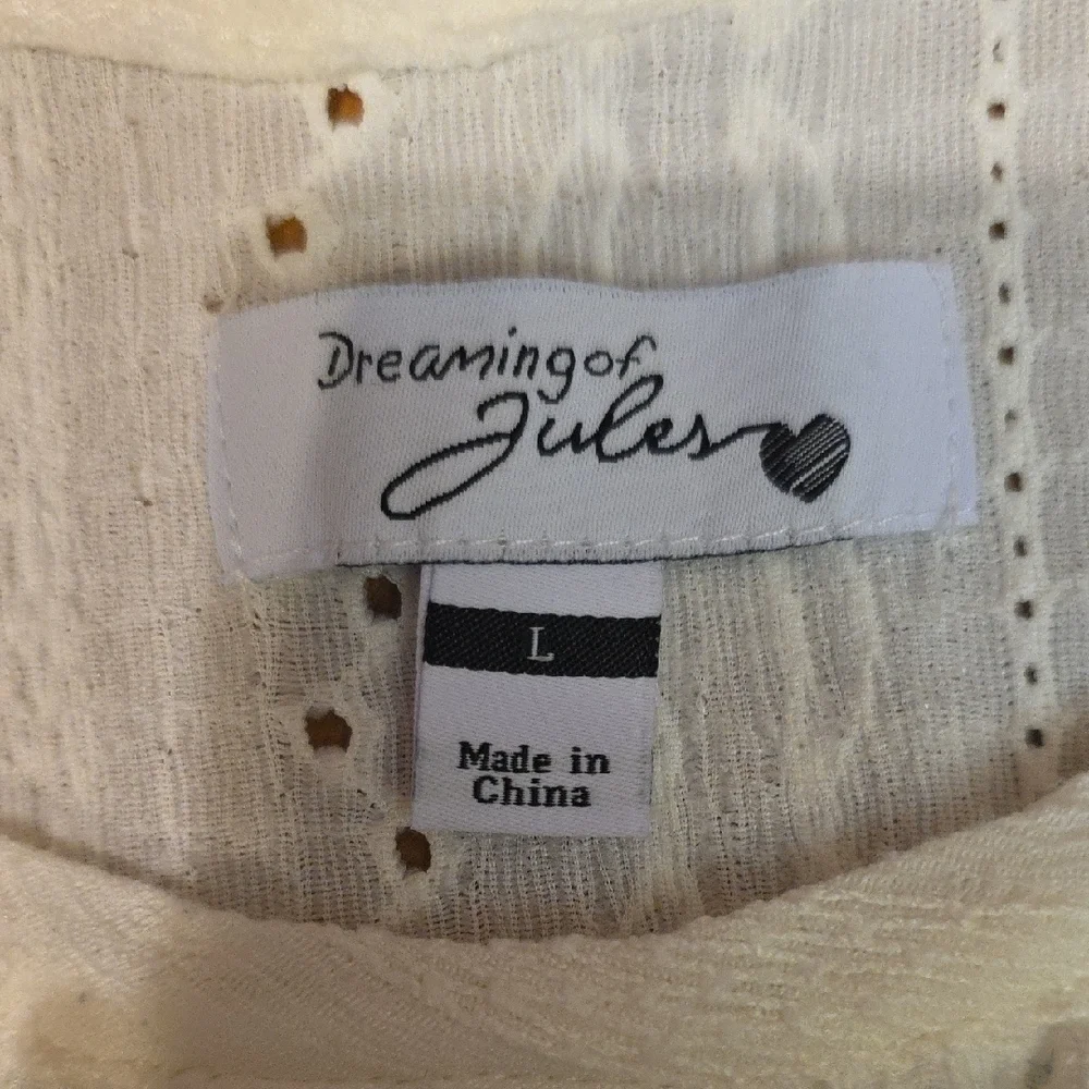 Women's White Eyelet Pajama Set - Picture 2 of 7